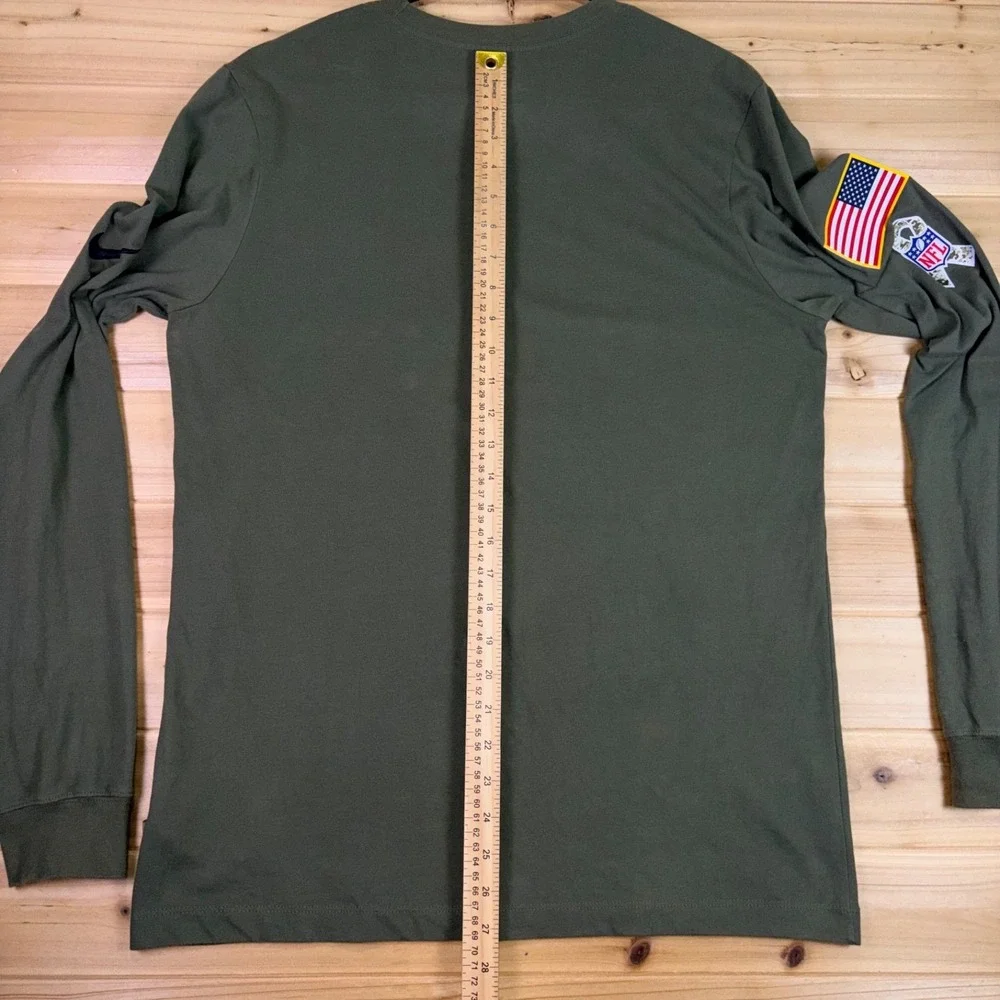 Nike NFL Las Vegas Raiders Shirt Mens Medium Green Salute to Service Long Sleeve